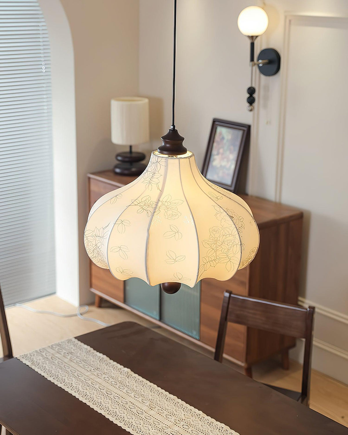 Orchid Fabric Pendant Light