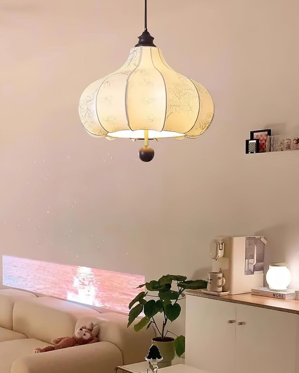 Orchid Fabric Pendant Light