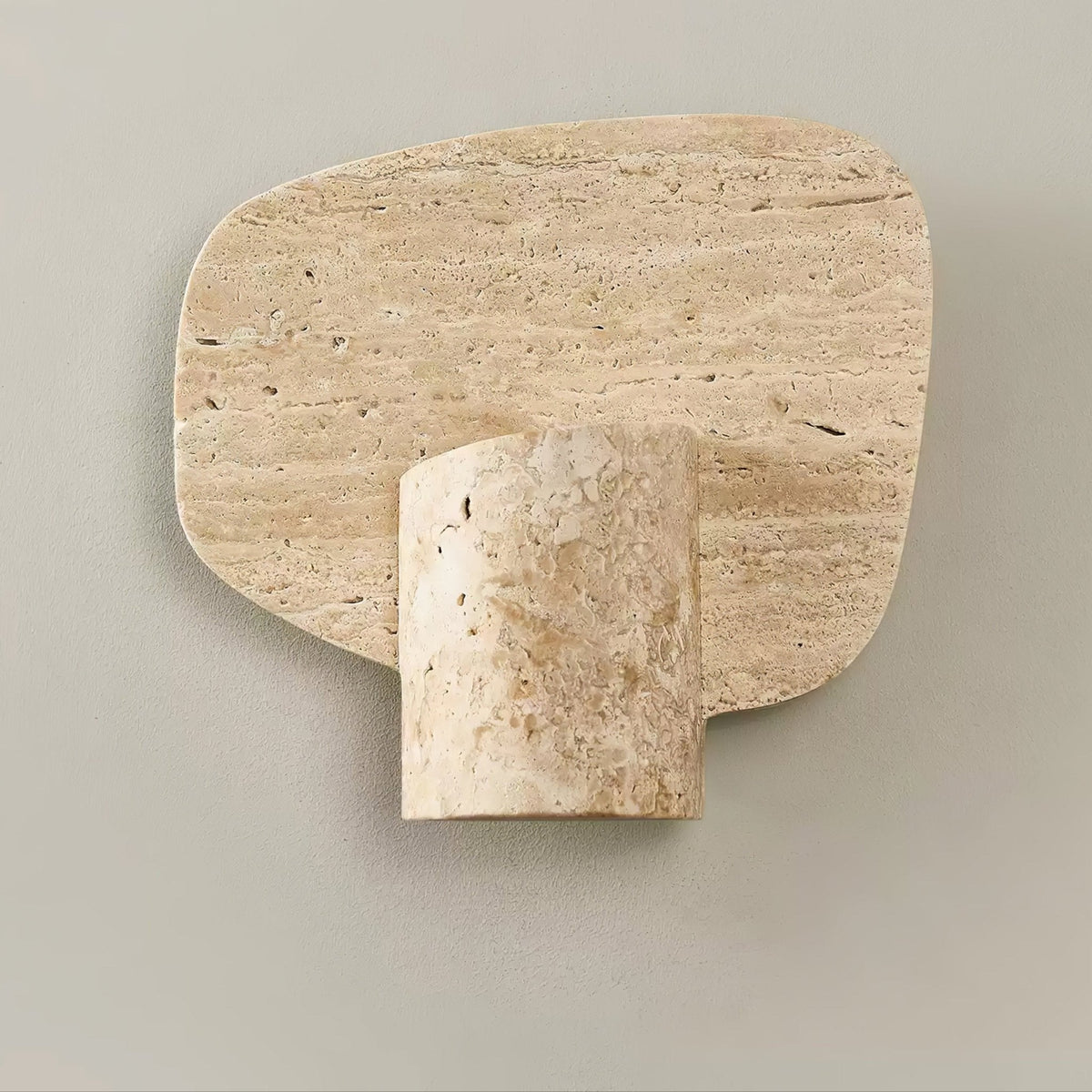 Organic Travertine Cylinder Wall Light