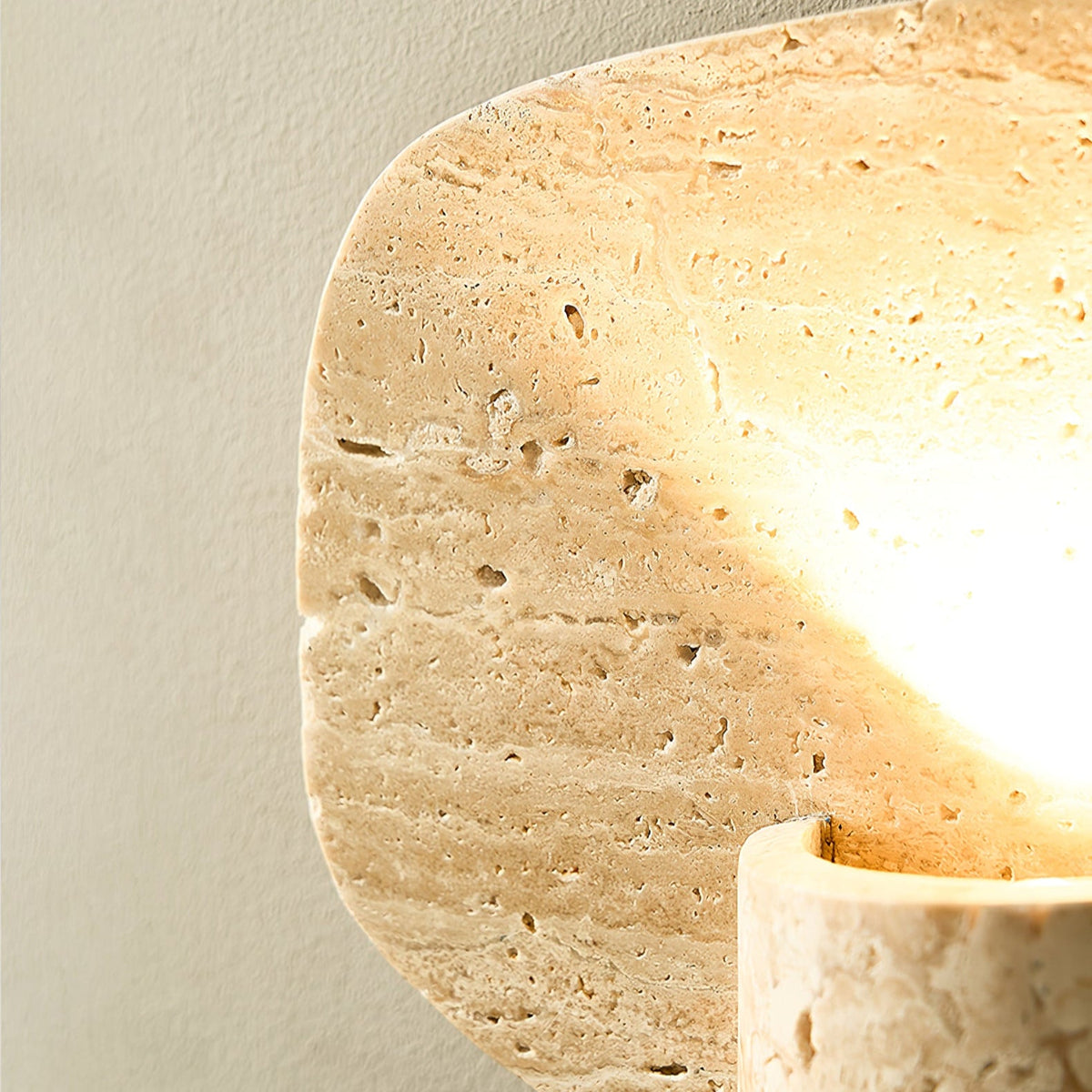 Organic Travertine Cylinder Wall Light
