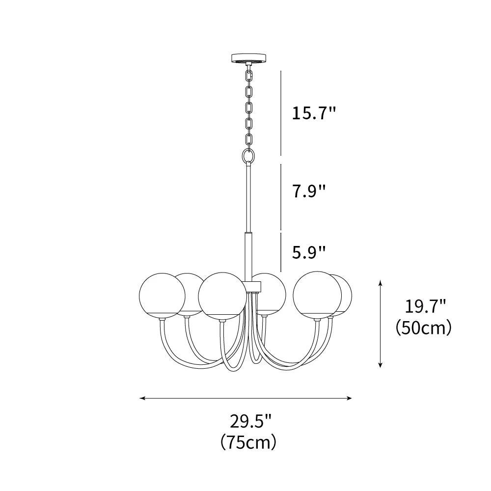 Orillia Glass Chandelier 29.5"