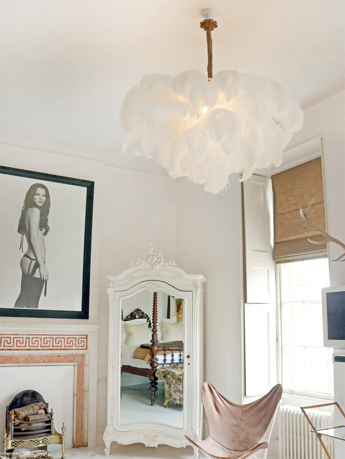 Ostrich Feather Chandelier