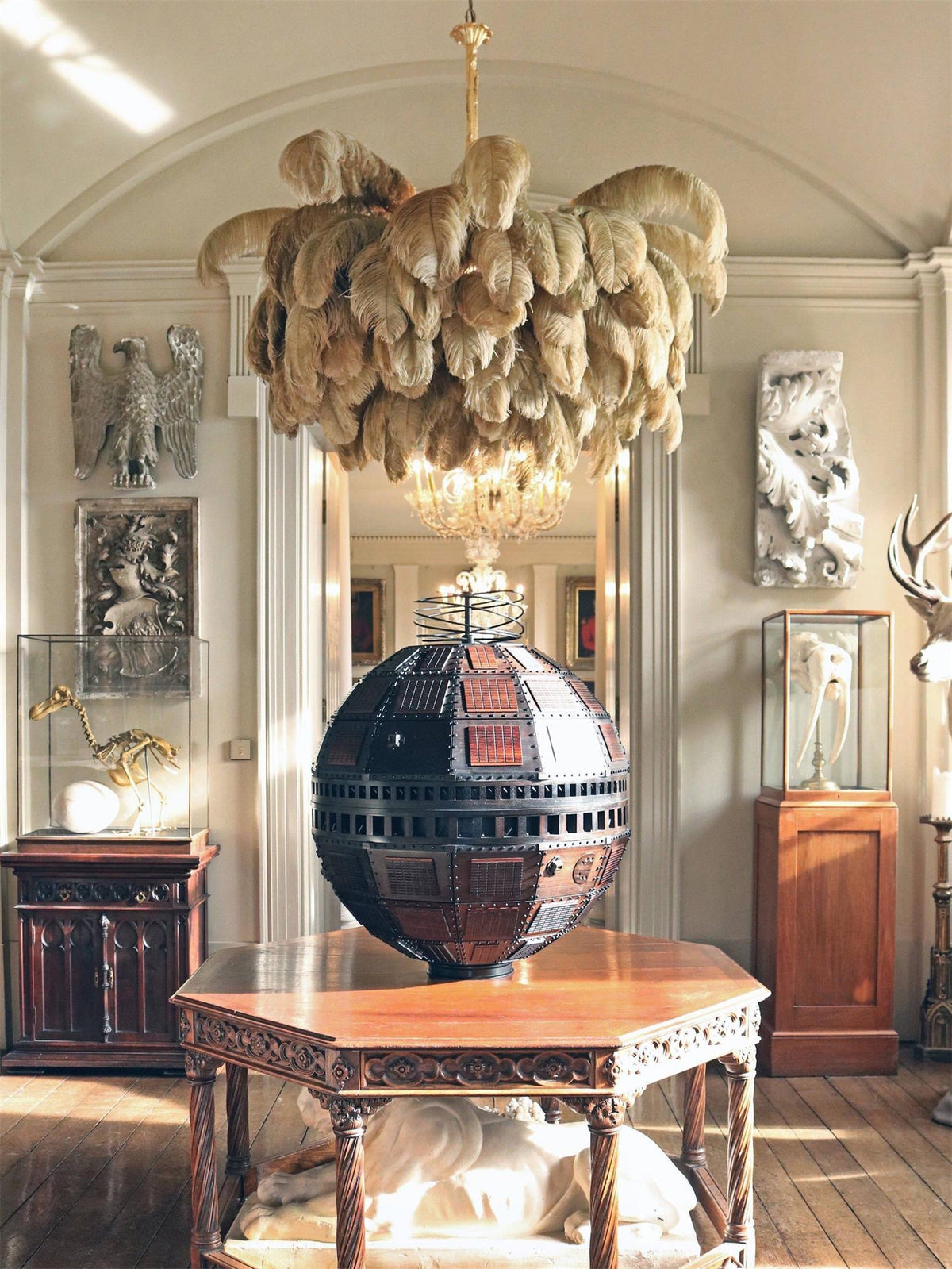 Ostrich Feather Chandelier
