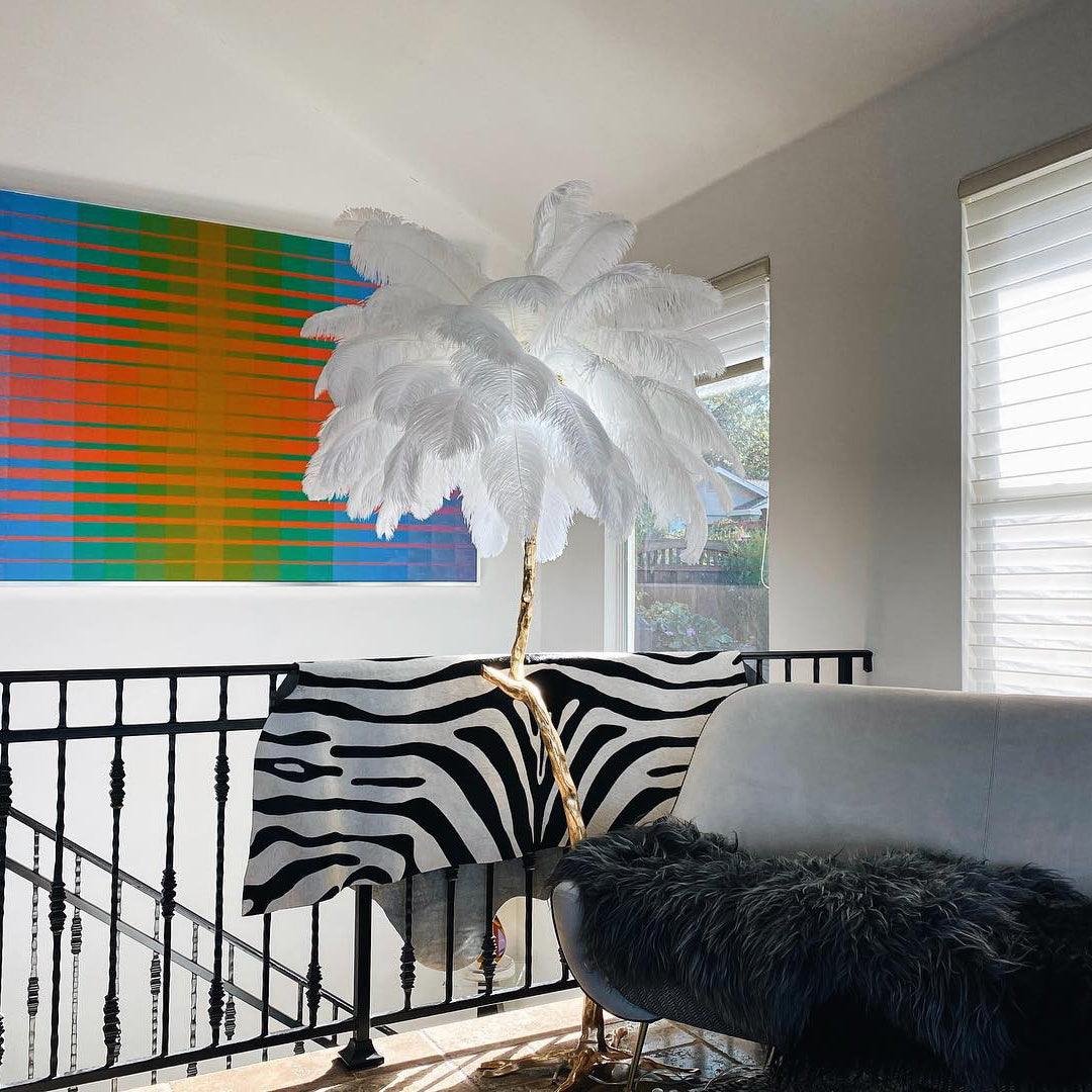 Ostrich Feather Floor Light 39.4″