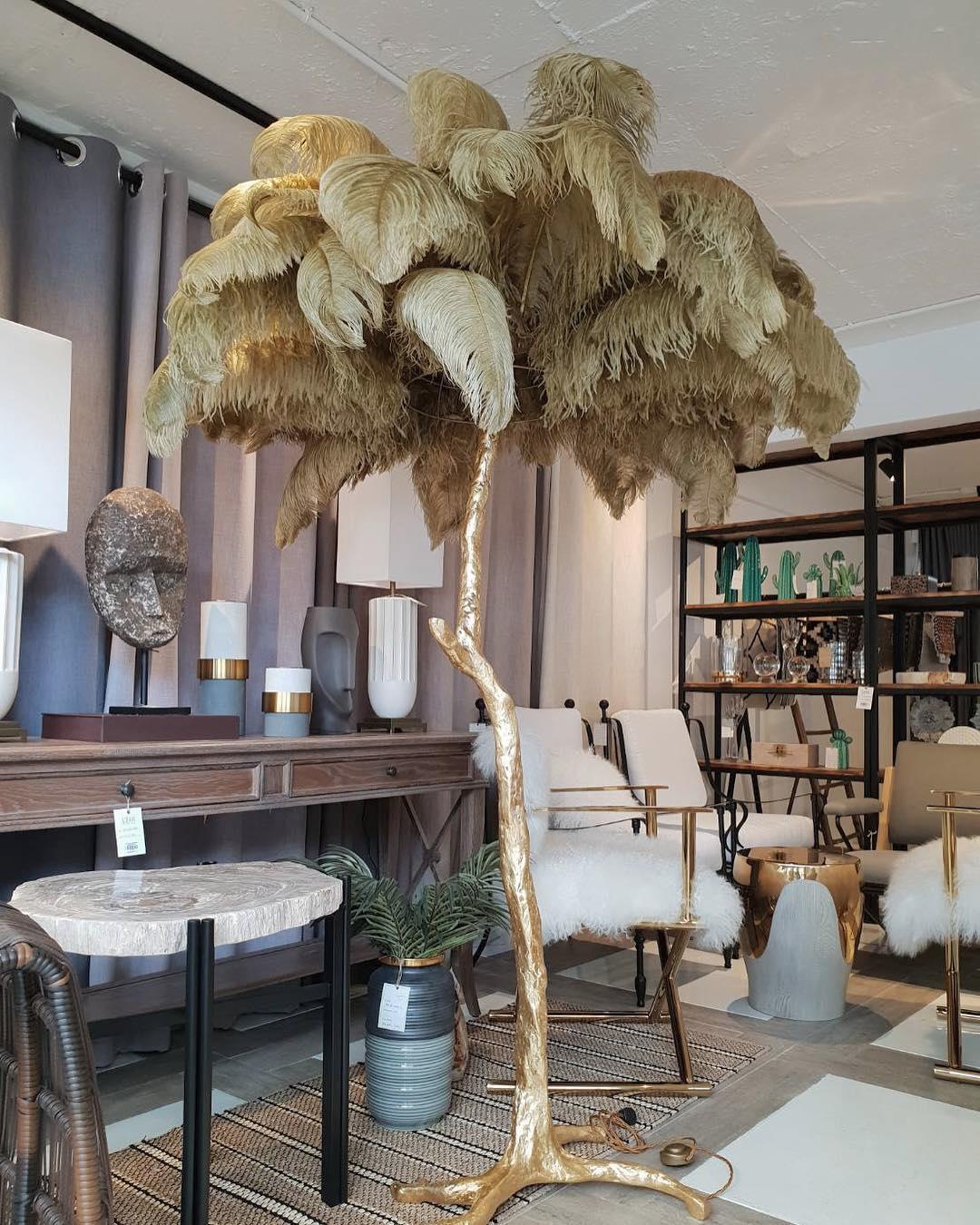 Ostrich Feather Floor Light 39.4″