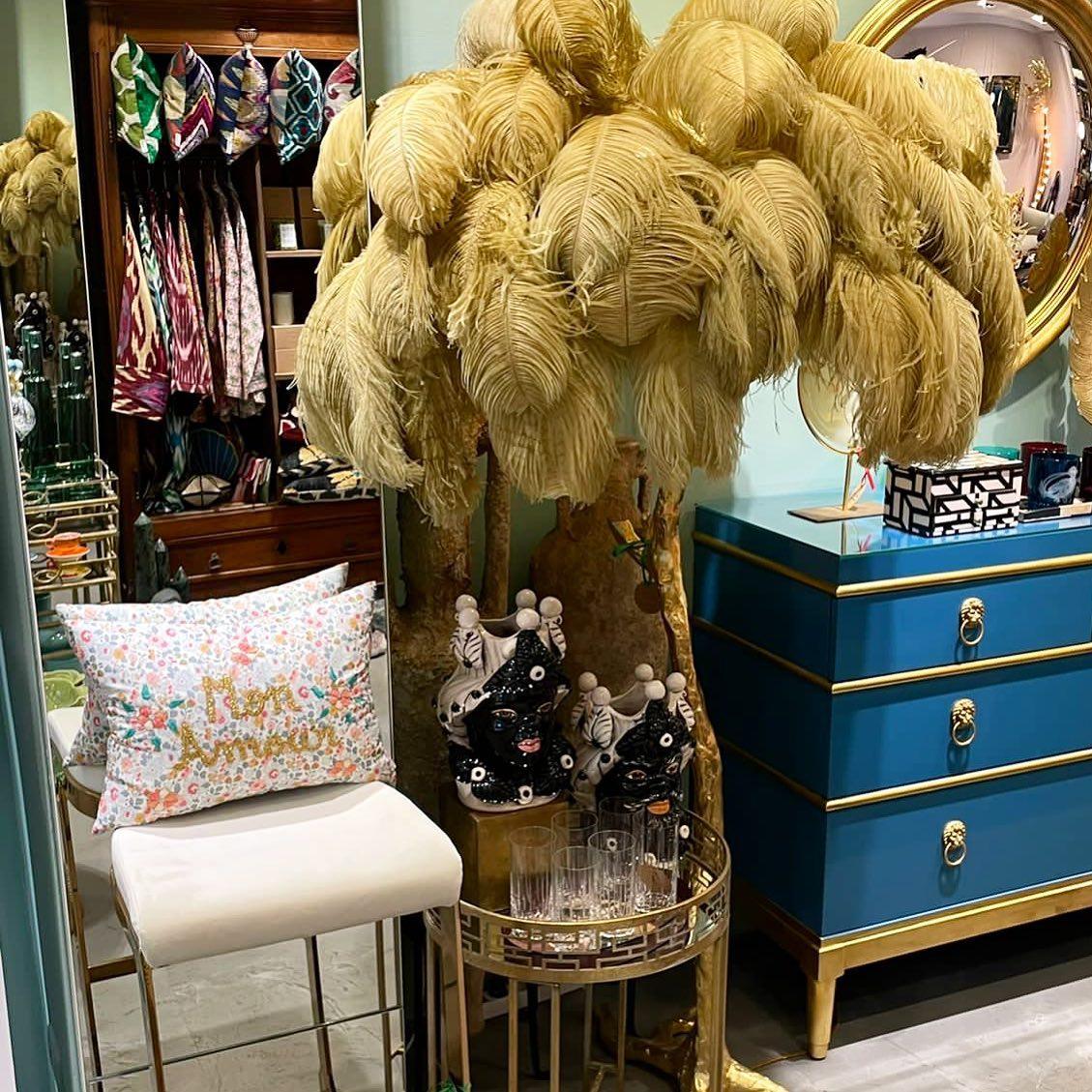 Ostrich Feather Floor Light 39.4″