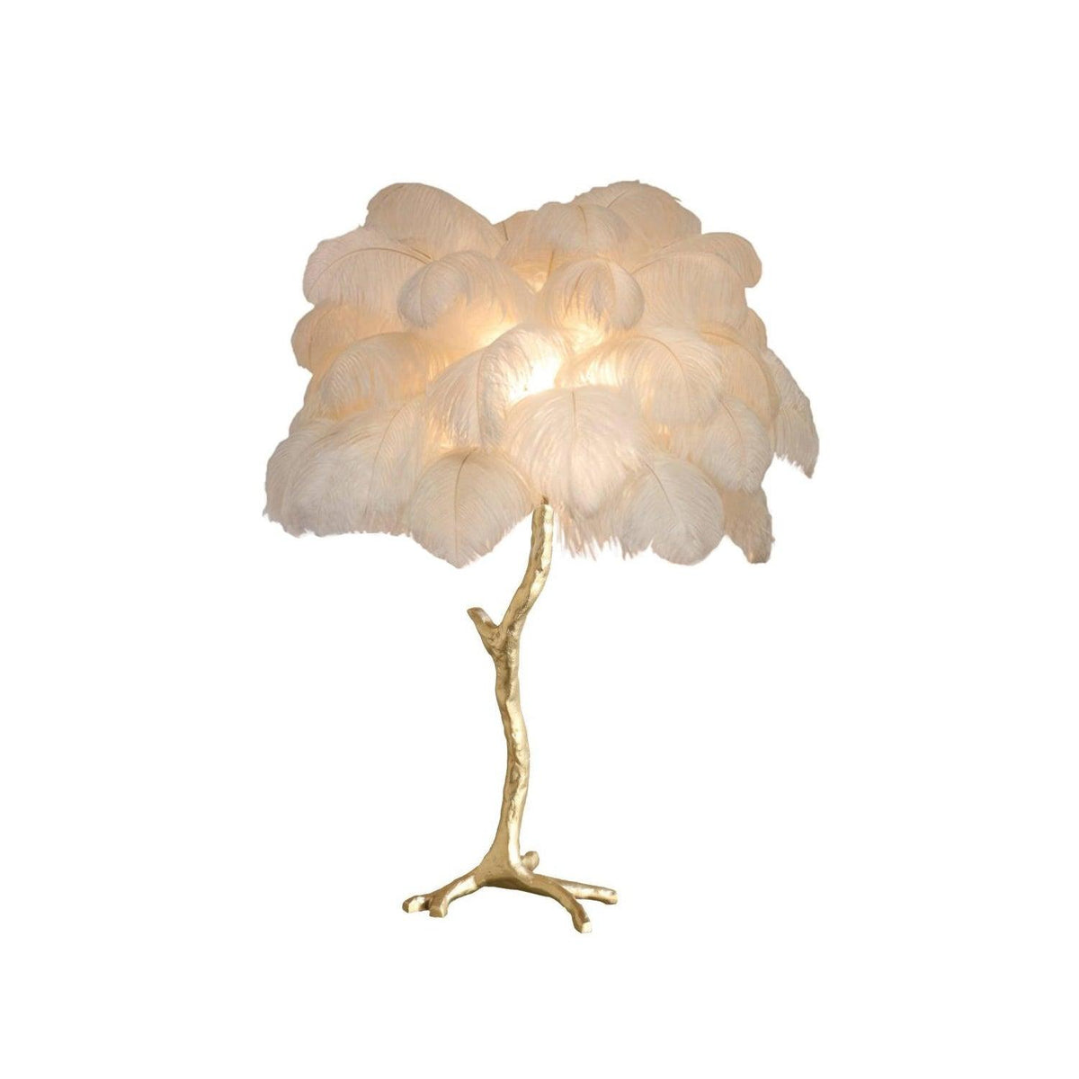 Ostrich Feather Table Lamp 29.5″