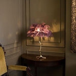 Ostrich Feather Table Lamp 29.5″