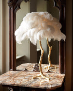 Ostrich Feather Table Lamp 29.5″