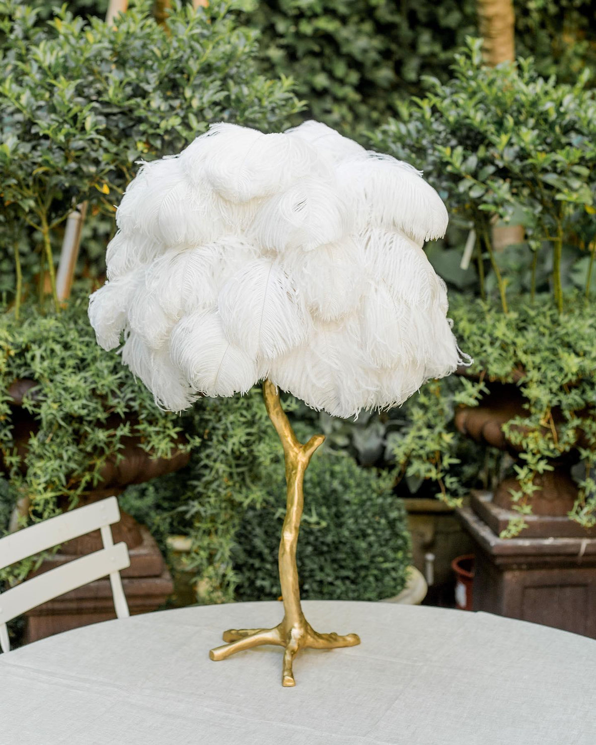 Ostrich Feather Table Lamp 29.5″