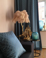 Ostrich Feather Table Lamp 29.5″