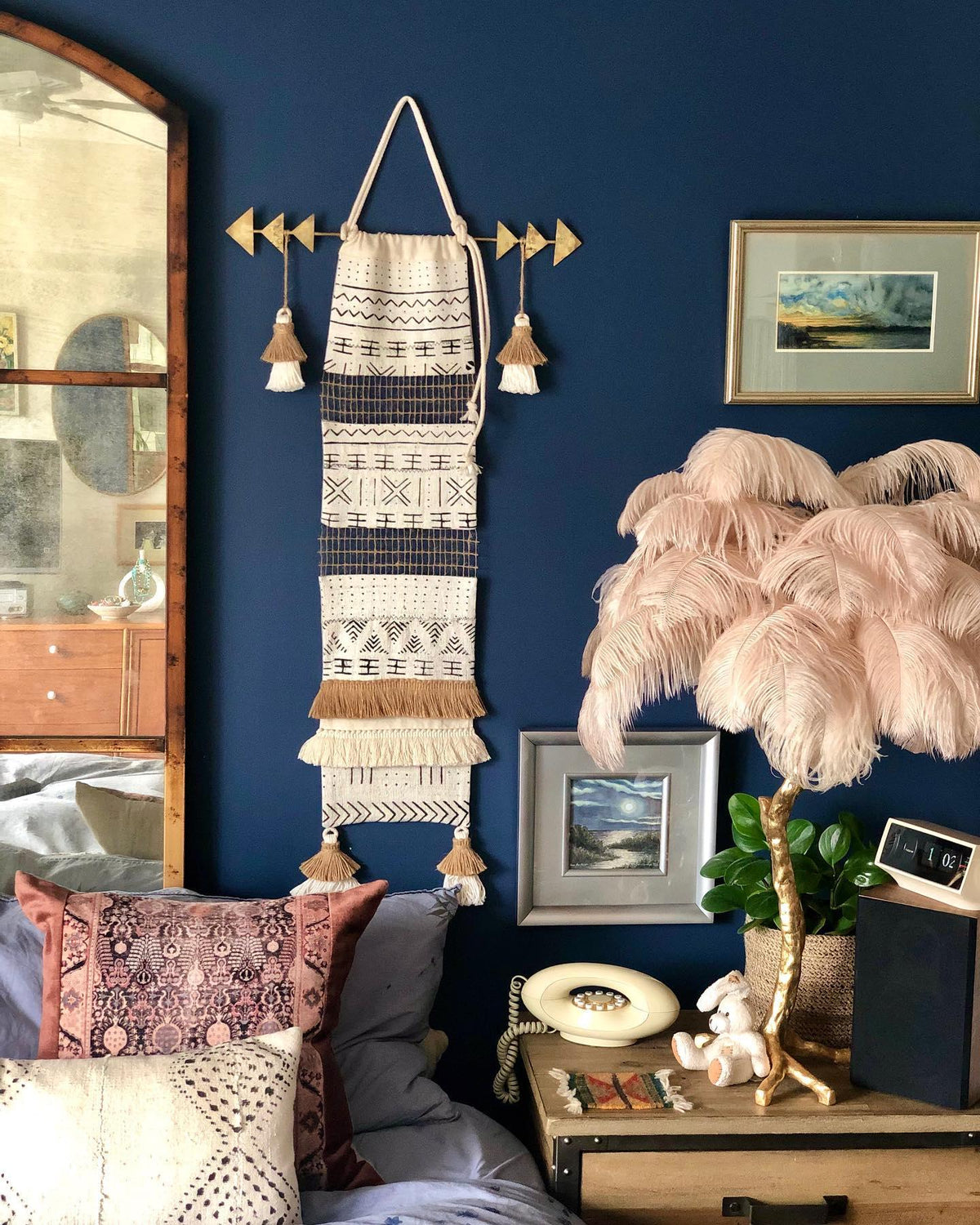 Ostrich Feather Table Lamp 29.5″