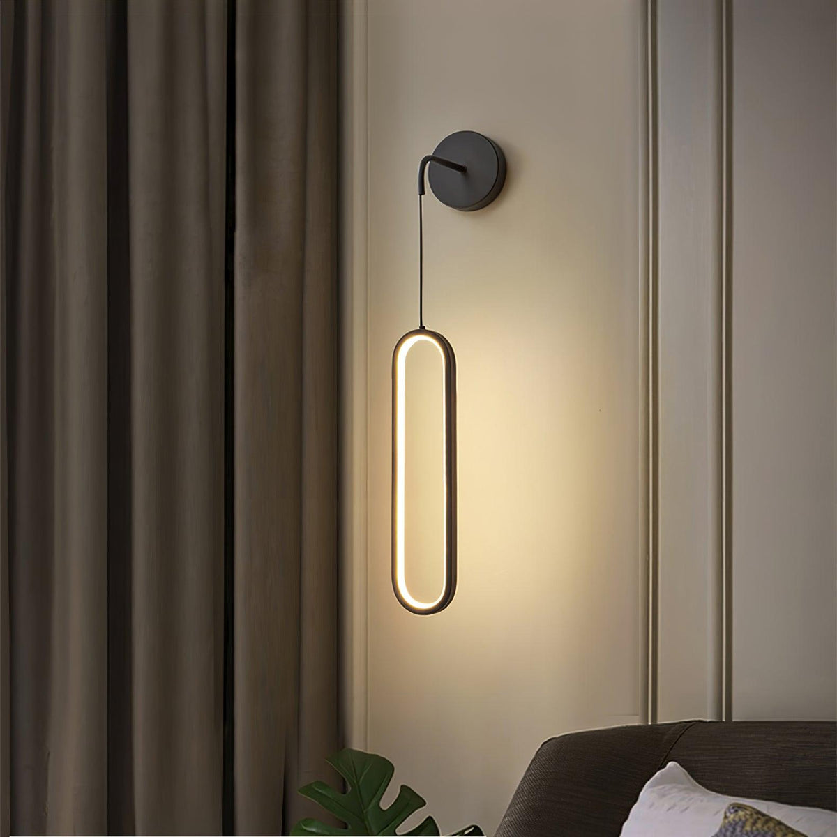 Oval LED Brass Wall Lamp