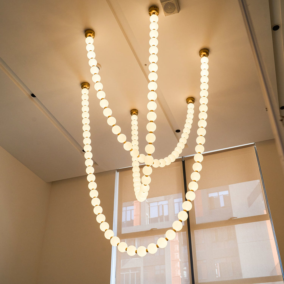 Pearl Glass Necklace Balls Chandelier