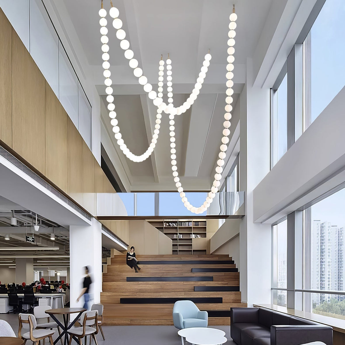 Pearl Glass Necklace Balls Chandelier