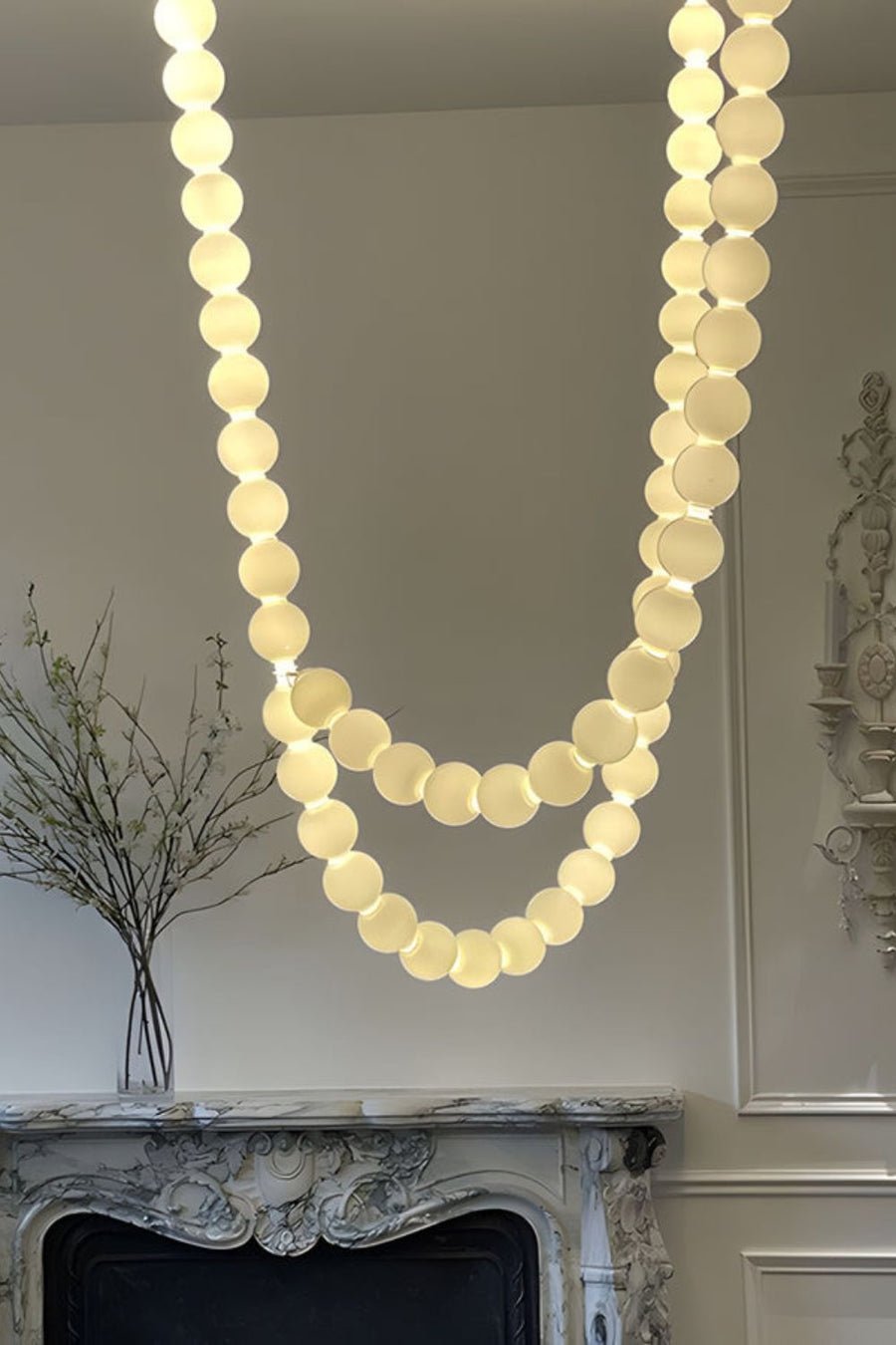 Pearl Glass Necklace Balls Chandelier