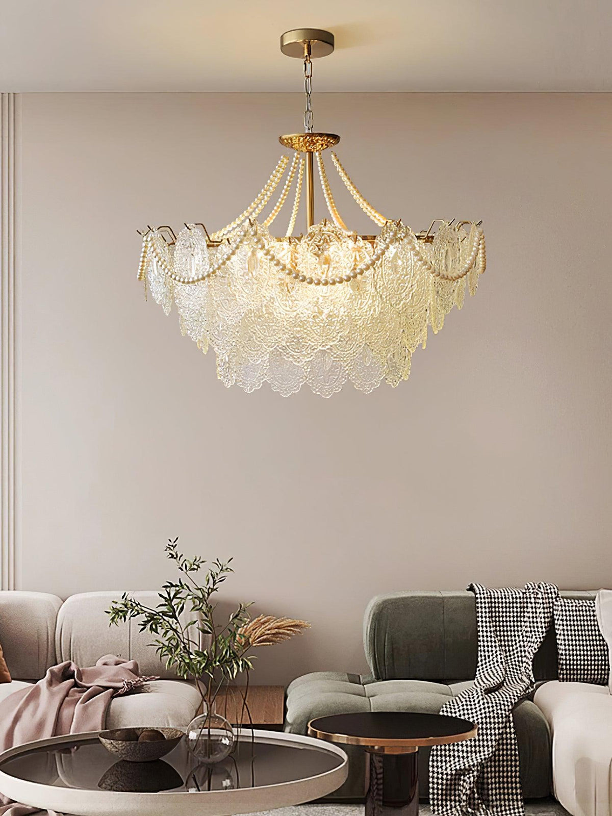 Pearls Glass Chandelier