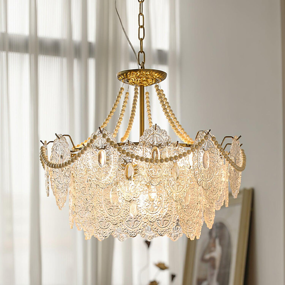 Pearls Glass Chandelier