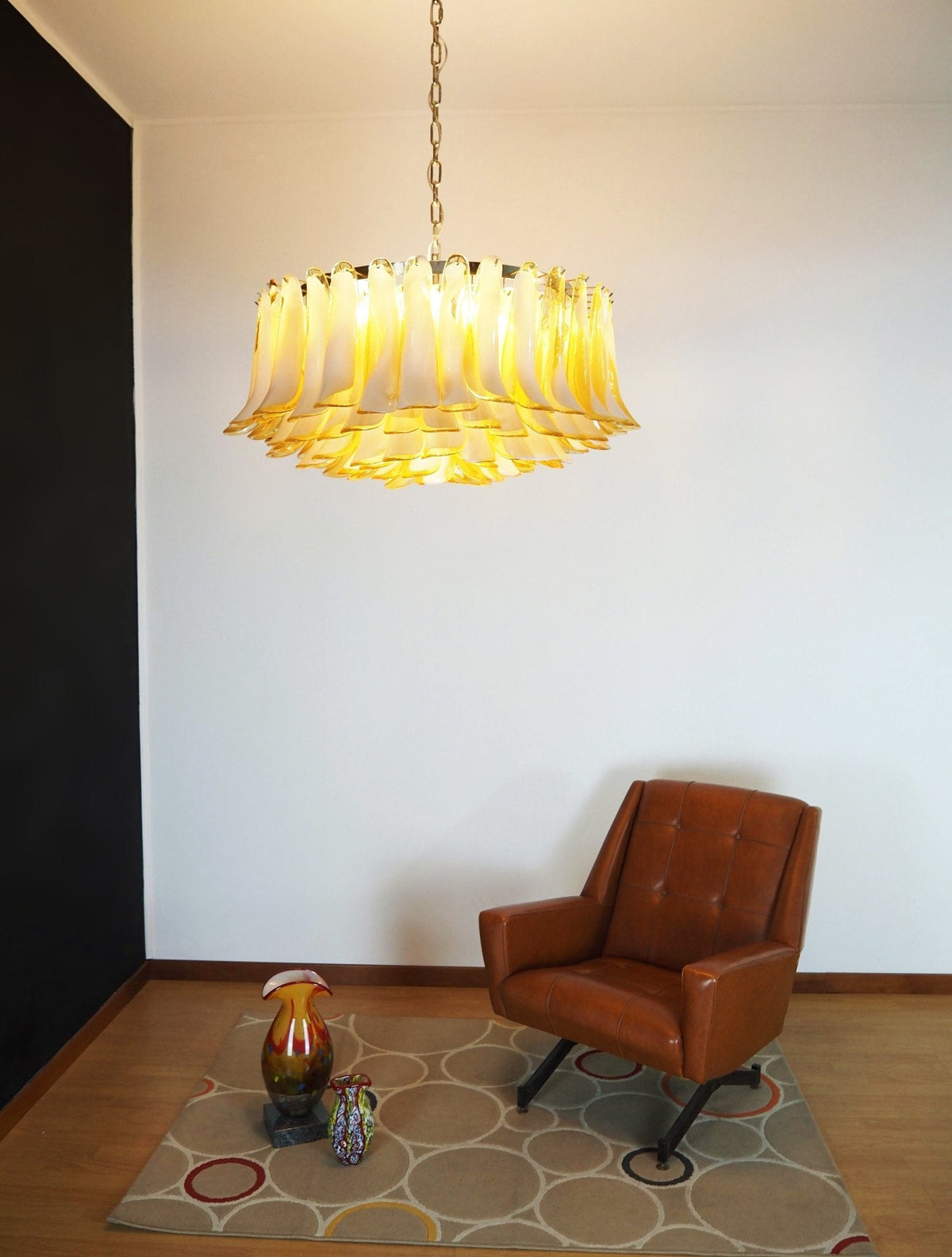 Petal Amber Murano Glass Chandelier