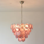 Pink Murano Disc Chandelier