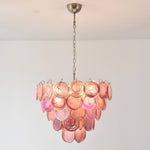 Pink Murano Disc Chandelier