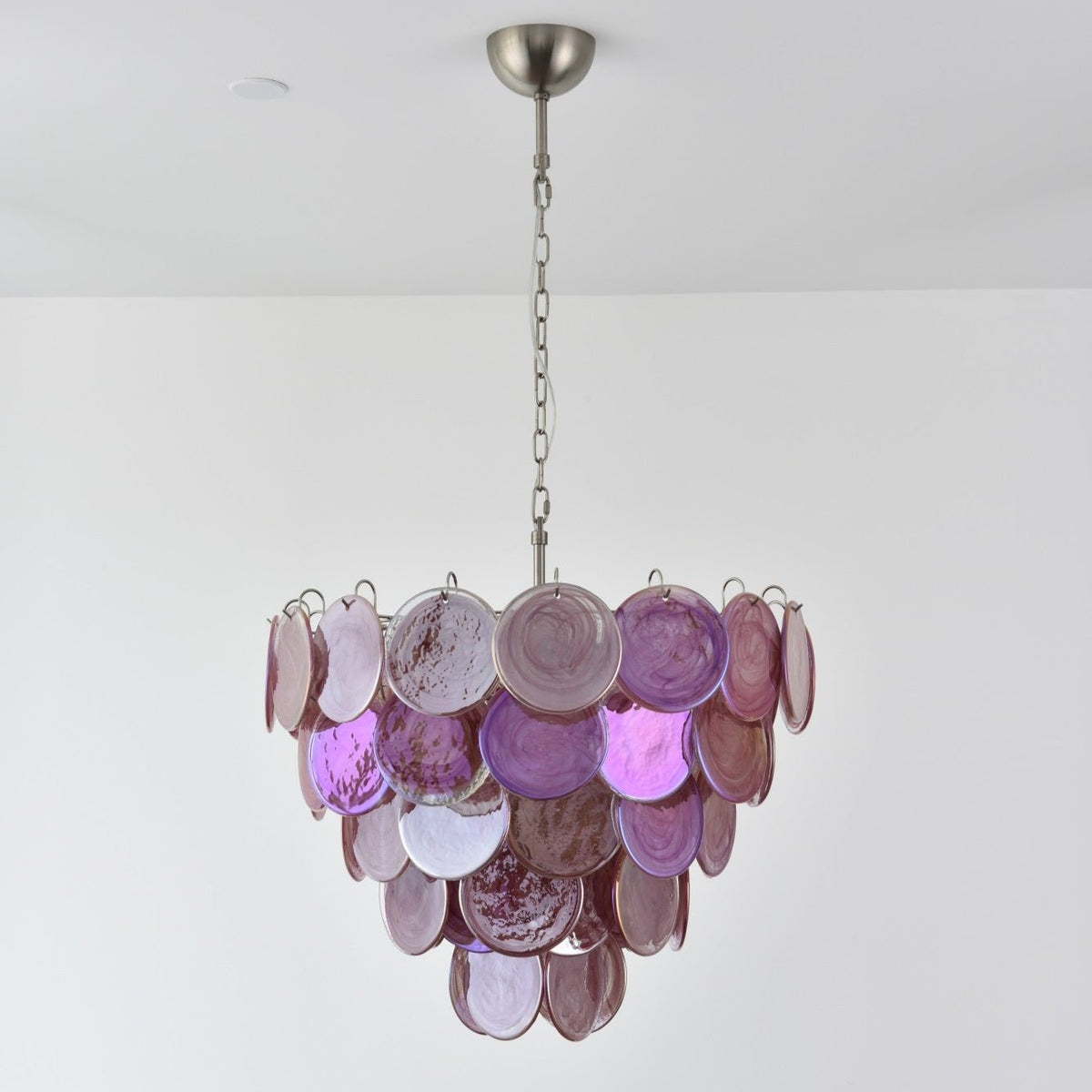 Pink Murano Disc Chandelier