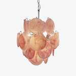 Pink Murano Disc Glass Chandelier