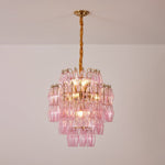 Pink Murano Glass Prism Chandelier