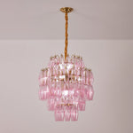 Pink Murano Glass Prism Chandelier