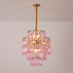 Pink Murano Glass Prism Chandelier