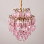 Pink Murano Glass Prism Chandelier