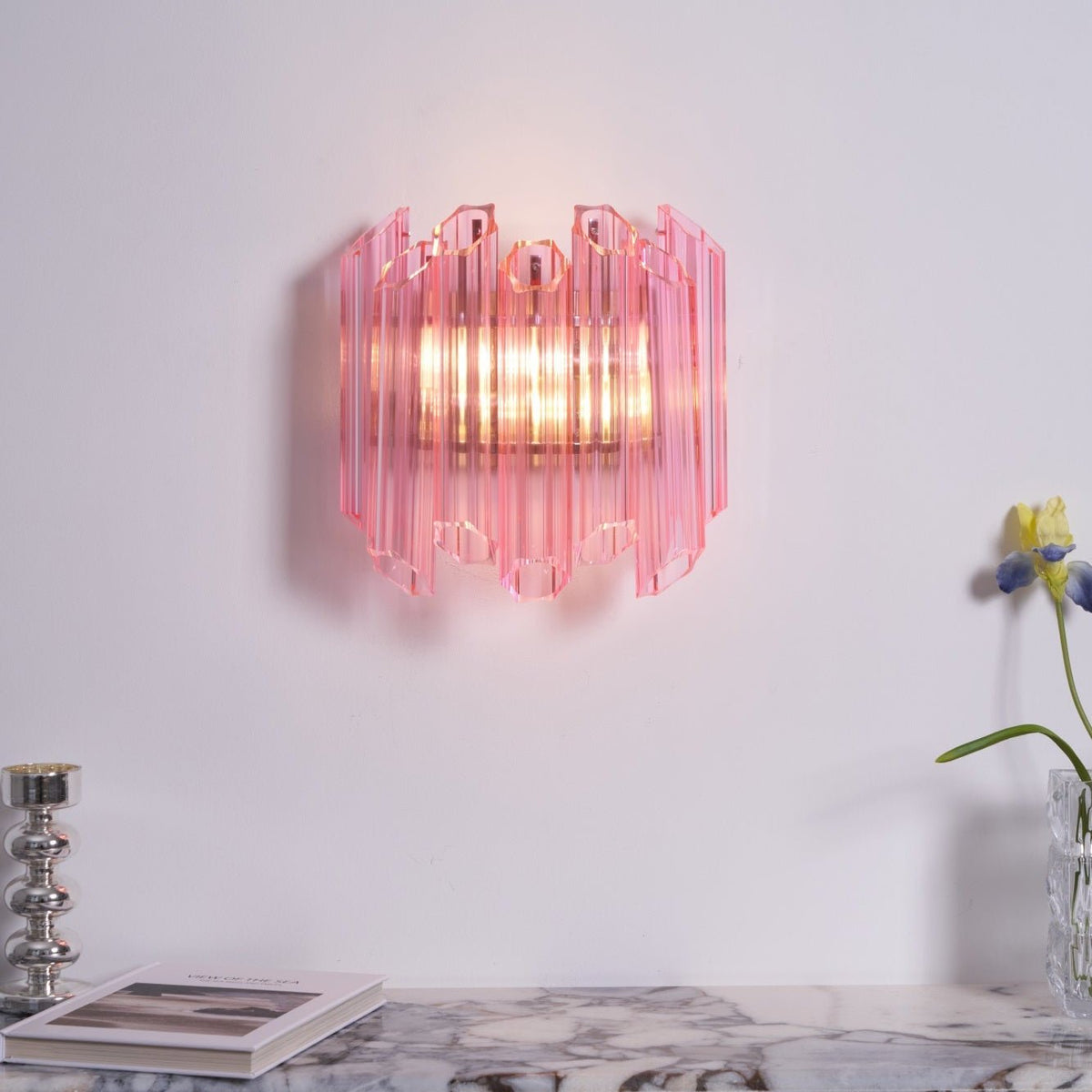 Pink Palermo Murano Wall Lamp