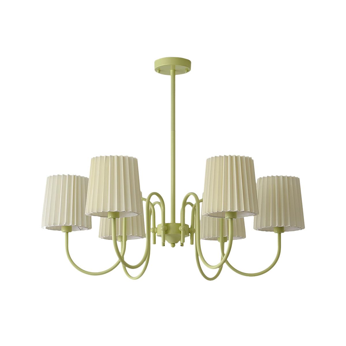 Pleated Fabric Matcha Chandelier