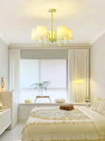 Pleated Fabric Matcha Chandelier