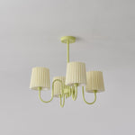 Pleated Fabric Matcha Chandelier