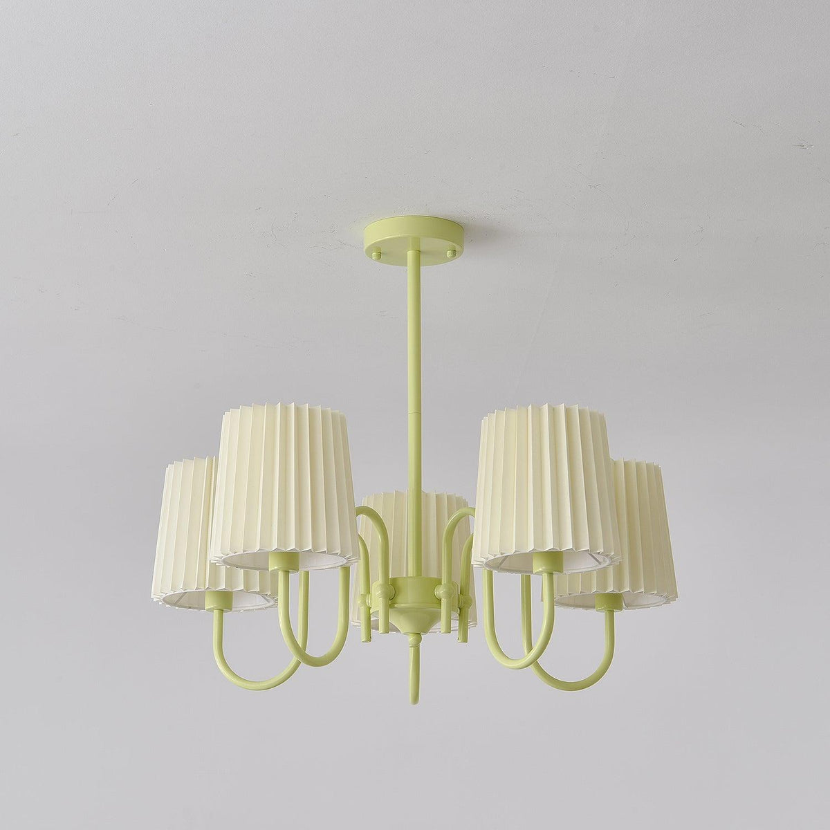 Pleated Fabric Matcha Chandelier