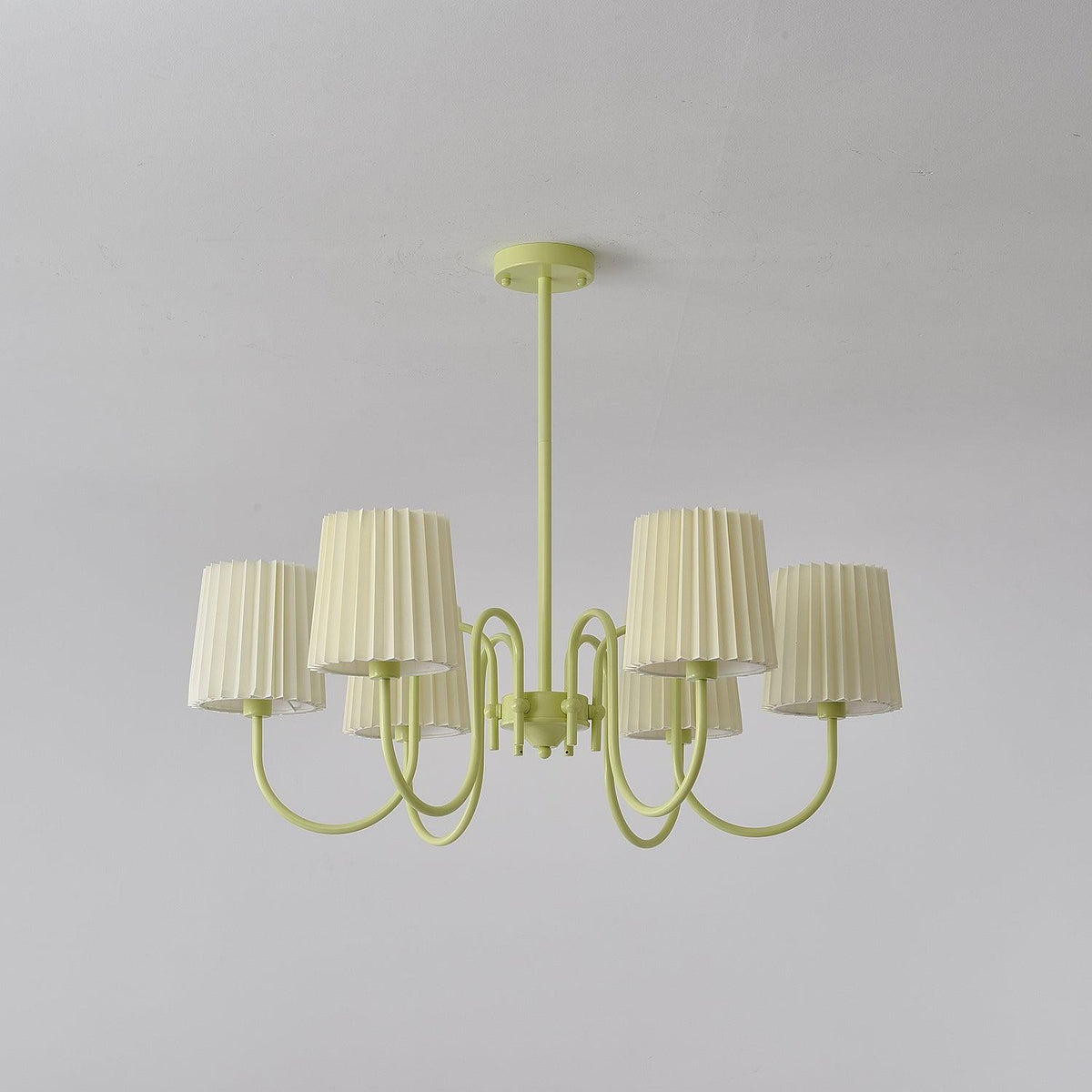 Pleated Fabric Matcha Chandelier