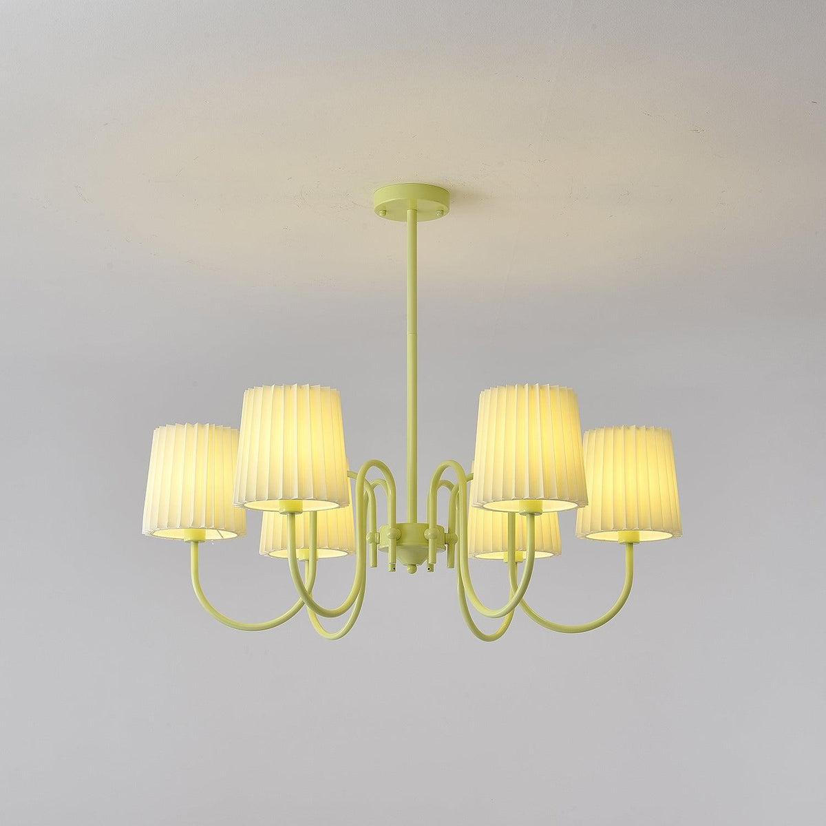 Pleated Fabric Matcha Chandelier