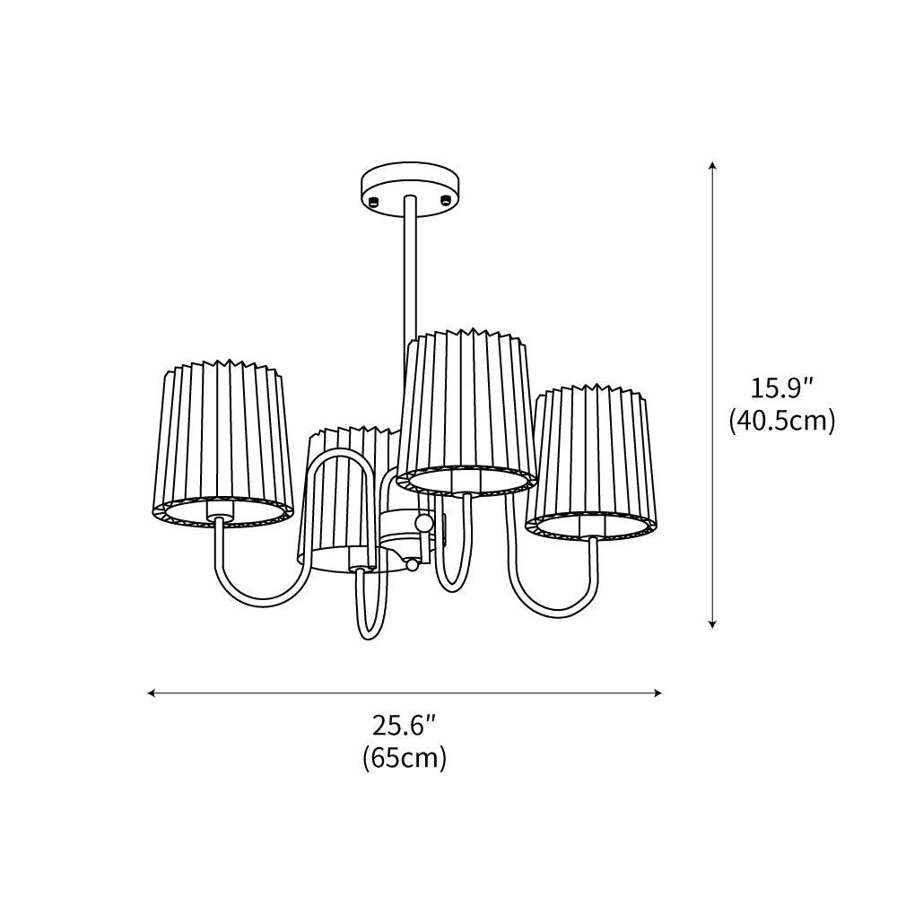 Pleated Fabric Matcha Chandelier