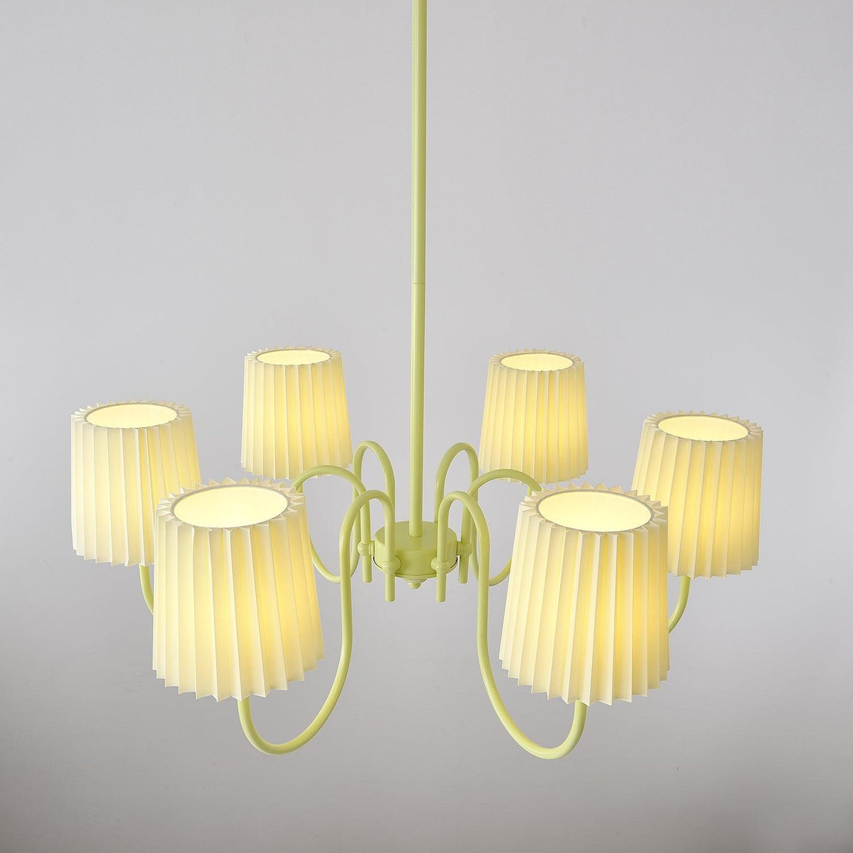 Pleated Fabric Matcha Chandelier