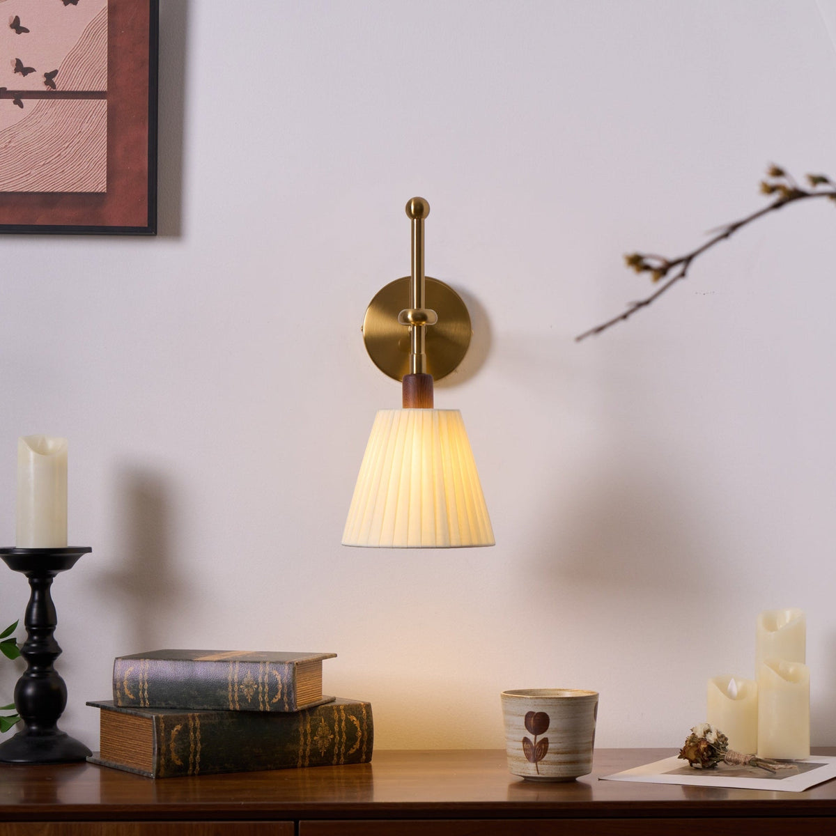 Pleated Fabric Wall Lamp