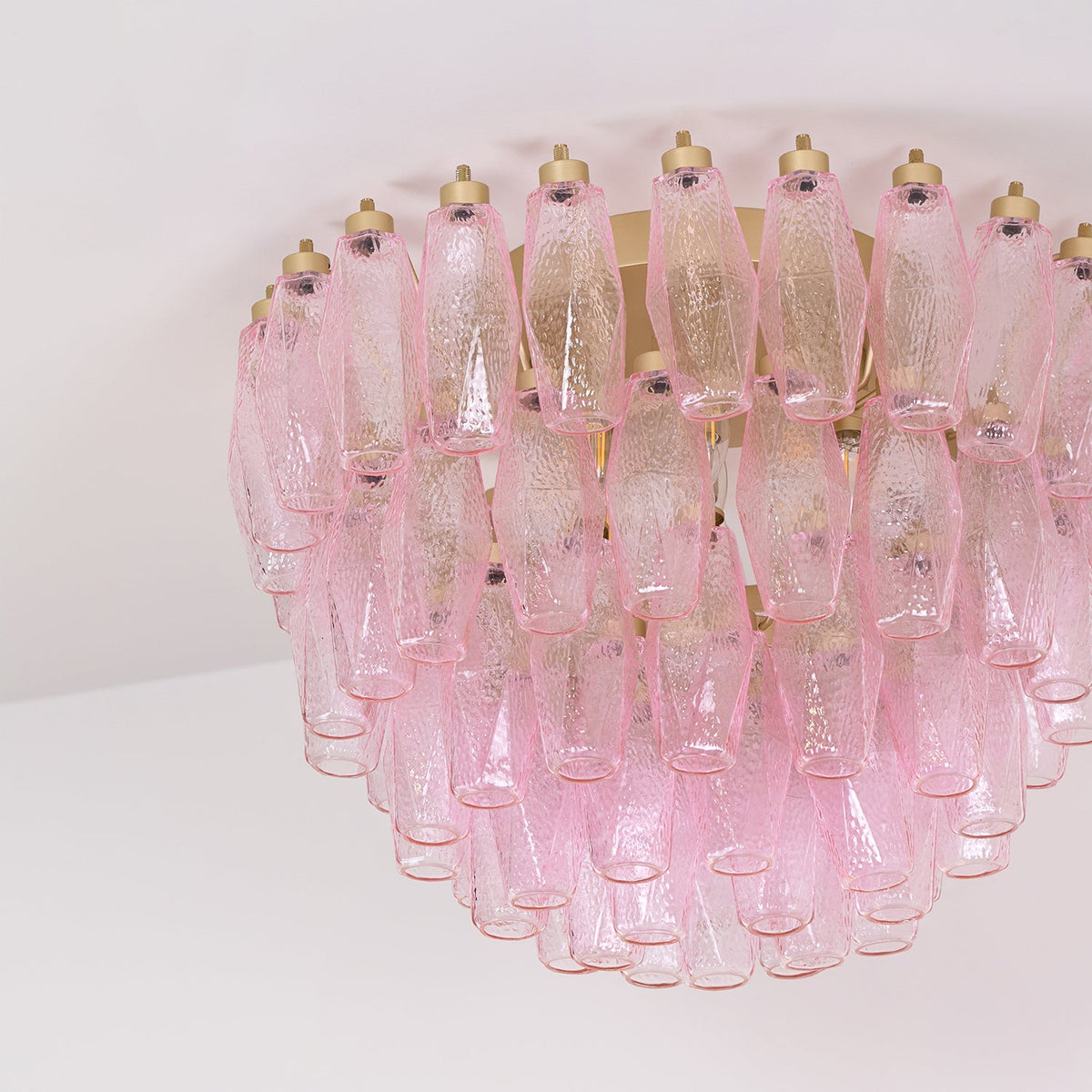 Poliedri Murano Pink Ceiling Light
