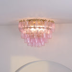 Poliedri Murano Pink Ceiling Light