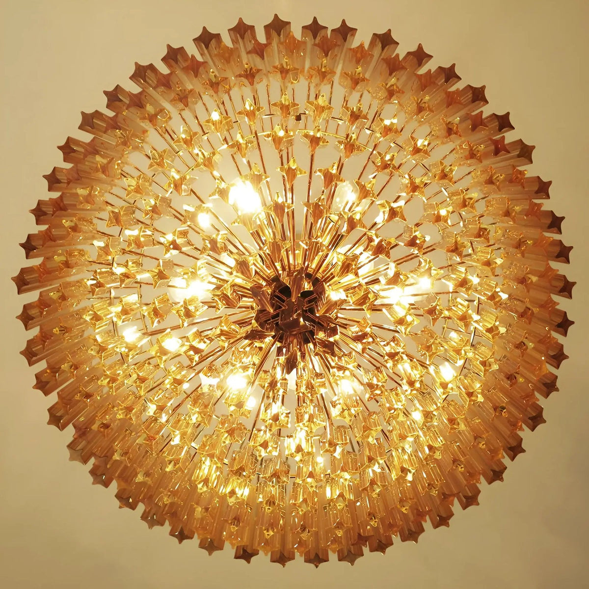 Prism Murano Amber Glass Chandelier