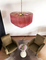 Prism Murano Pink Glass Chandelier