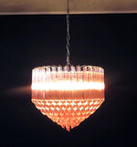 Prism Murano Pink Glass Chandelier