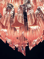 Prism Murano Pink Glass Chandelier