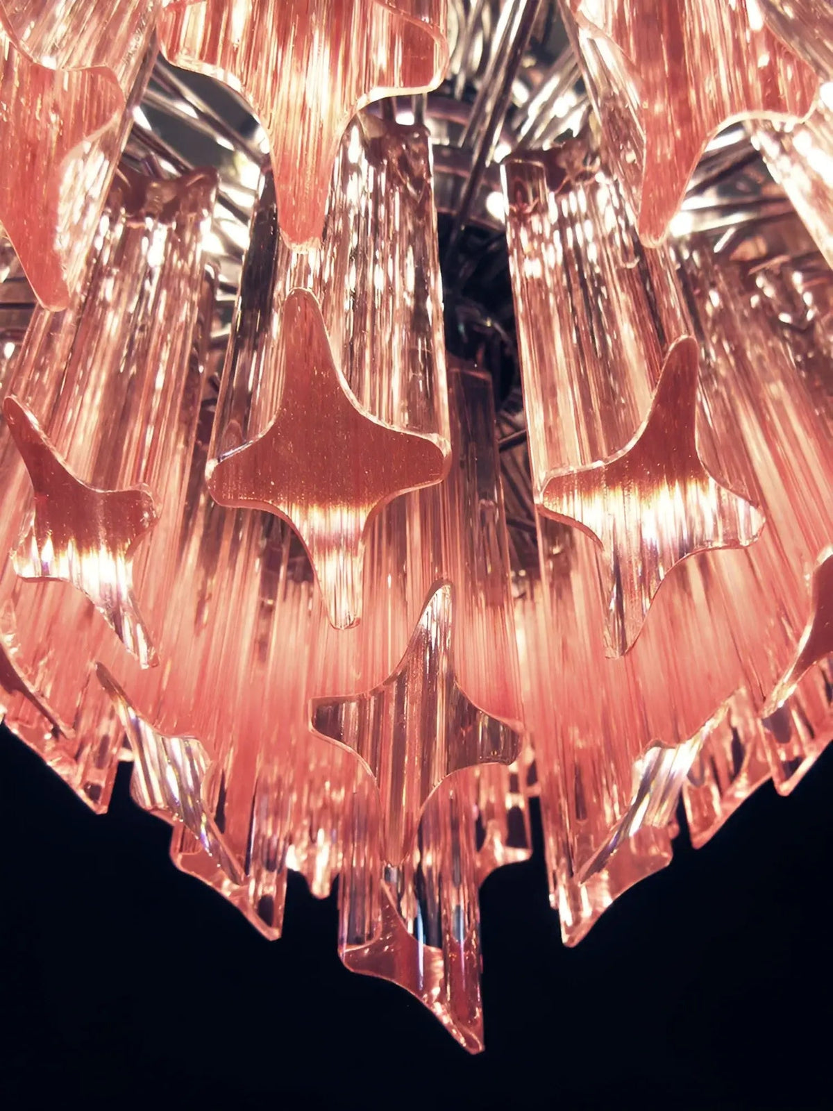 Prism Murano Pink Glass Chandelier