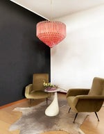 Prism Murano Pink Glass Chandelier