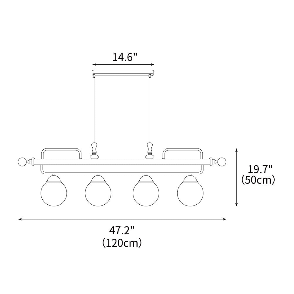 Quad Sphere Chandelier 47.2"